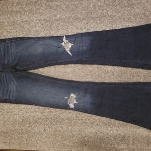 Hollister Flared Distressed Jeans (dark)